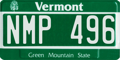 VT license plate NMP496