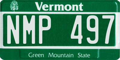 VT license plate NMP497