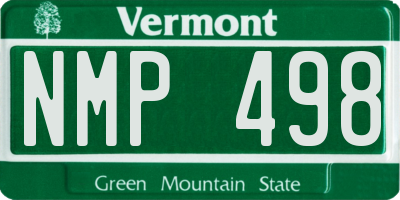 VT license plate NMP498