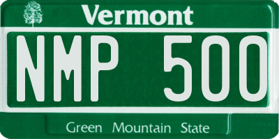 VT license plate NMP500