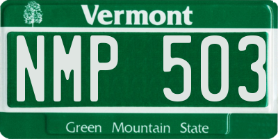 VT license plate NMP503