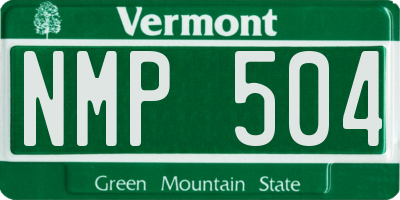 VT license plate NMP504