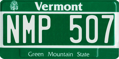 VT license plate NMP507