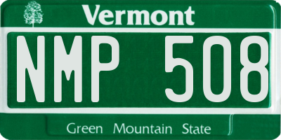 VT license plate NMP508