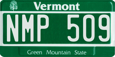 VT license plate NMP509