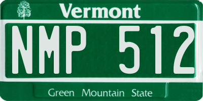 VT license plate NMP512
