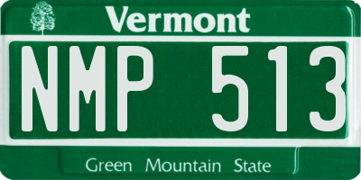 VT license plate NMP513