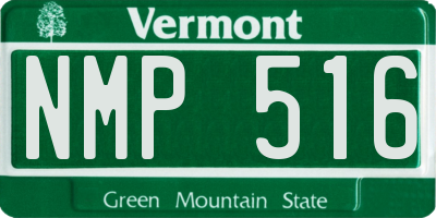 VT license plate NMP516