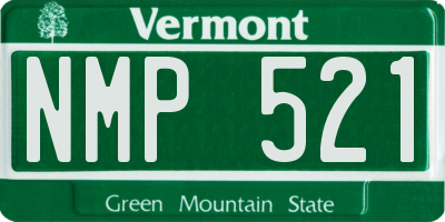 VT license plate NMP521