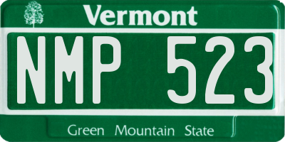 VT license plate NMP523