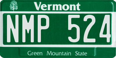VT license plate NMP524