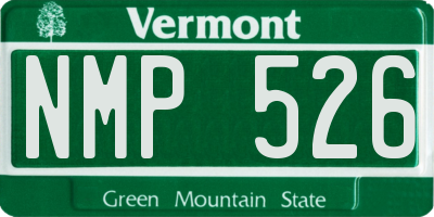 VT license plate NMP526