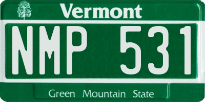 VT license plate NMP531