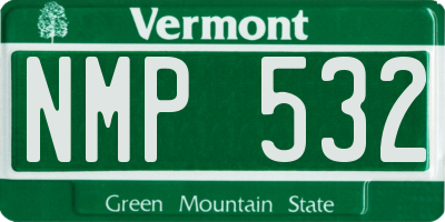 VT license plate NMP532