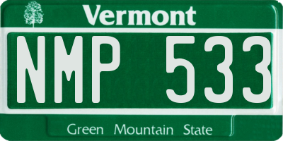 VT license plate NMP533