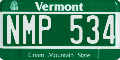 VT license plate NMP534