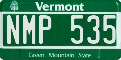 VT license plate NMP535