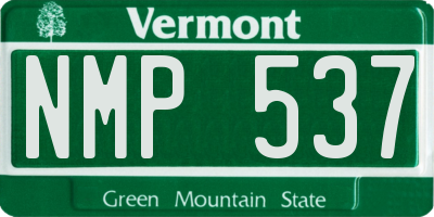 VT license plate NMP537