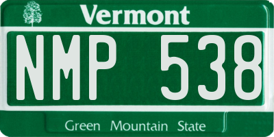 VT license plate NMP538