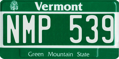 VT license plate NMP539