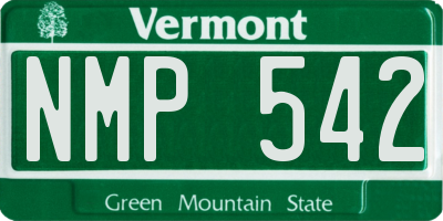 VT license plate NMP542