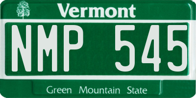 VT license plate NMP545