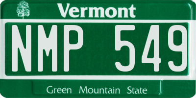 VT license plate NMP549