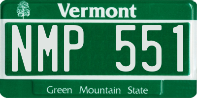 VT license plate NMP551