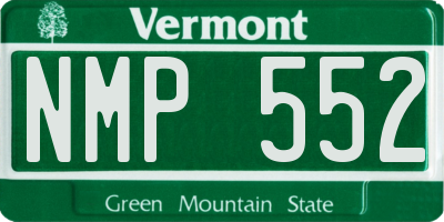 VT license plate NMP552