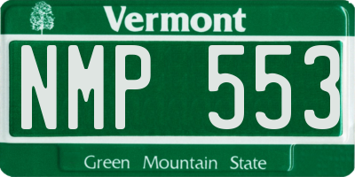 VT license plate NMP553