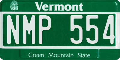 VT license plate NMP554