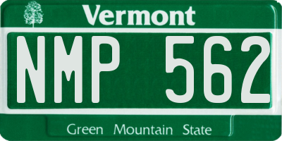 VT license plate NMP562