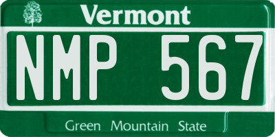 VT license plate NMP567