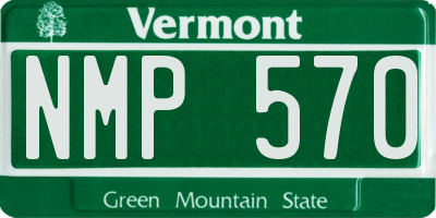VT license plate NMP570