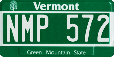 VT license plate NMP572