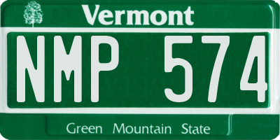 VT license plate NMP574