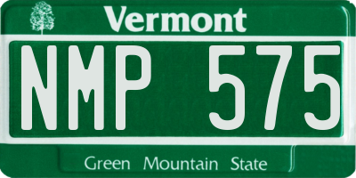 VT license plate NMP575