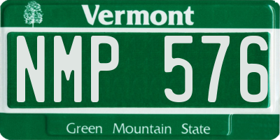 VT license plate NMP576