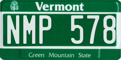VT license plate NMP578