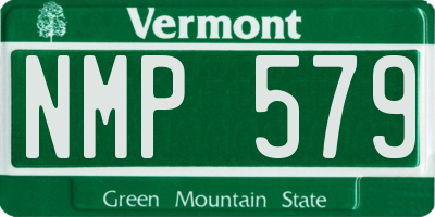 VT license plate NMP579
