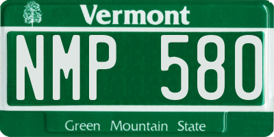 VT license plate NMP580