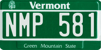 VT license plate NMP581