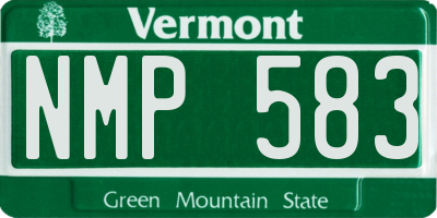 VT license plate NMP583
