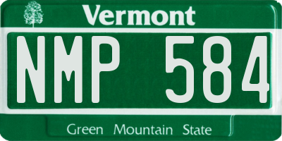 VT license plate NMP584