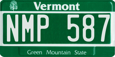 VT license plate NMP587