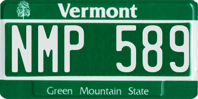 VT license plate NMP589
