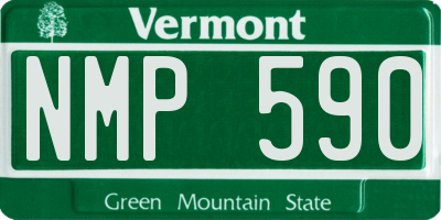 VT license plate NMP590