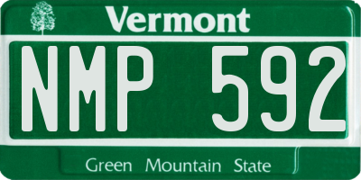 VT license plate NMP592