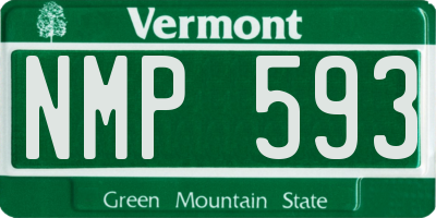 VT license plate NMP593