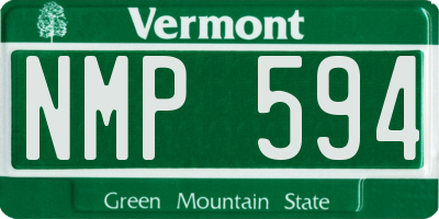VT license plate NMP594